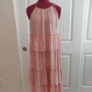Loft Pink Tiered Maxi Dress, NWT, XS